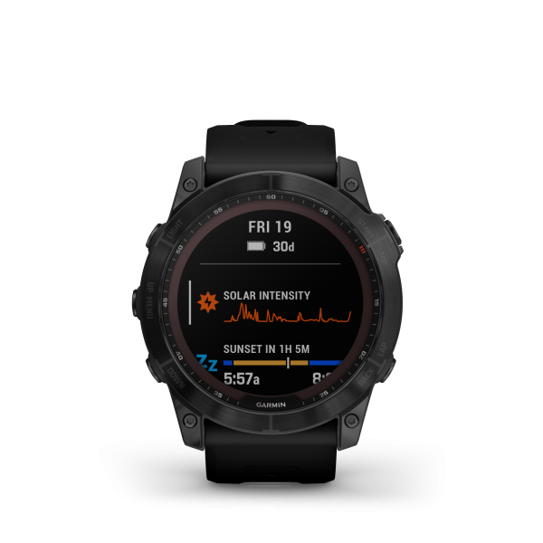 GARMIN Fenix 7X Sapphire Solar, Schwarzes DLC-Titan mit schwarzem Armband, 51mm (010-02541-23)